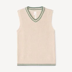 Pull sans manches en tricot uni pour bébé garçon
