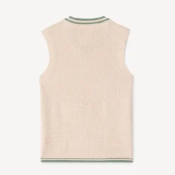 Pull sans manches en tricot uni pour bébé garçon