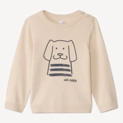 Pull uni en tricot avec print chien pour bébé garçon