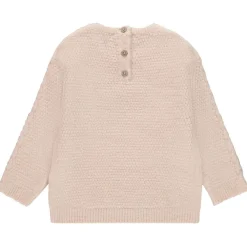 Pull uni rose en tricot multipoint pour bébé fille