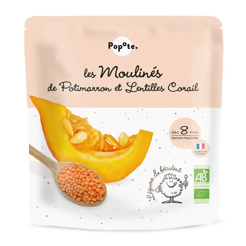 Purée de potimarron et lentilles corail Bio 180g