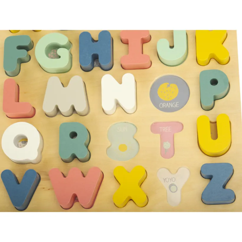 Puzzle alphabet d'apprentissage en bois