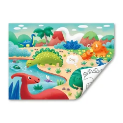 Puzzle dinosaures 24 pièces 2 en 1 avec coloriage