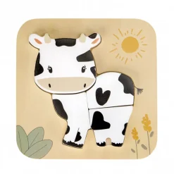 Puzzle en bois 4 pièces Vache