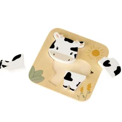 Puzzle en bois 4 pièces Vache