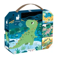 4 puzzles évolutifs dinosaures 6 à 16 pcs