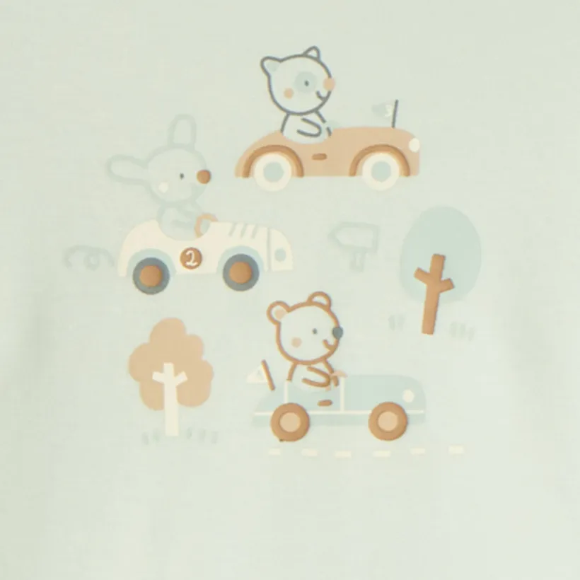 Pyjama 2 pièces en interlock t-shirt manches longues + pantalon pour bébé garçon (finitions différentes selon l'âge)