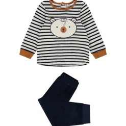 Pyjama 2 pièces en velours patch brodé ours pour bébé garçon