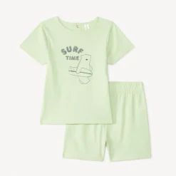 Pyjama 2 pièces t-shirt + short print ours surfeur pour bébé garçon