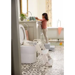 Réducteur de toilettes avec marches écru