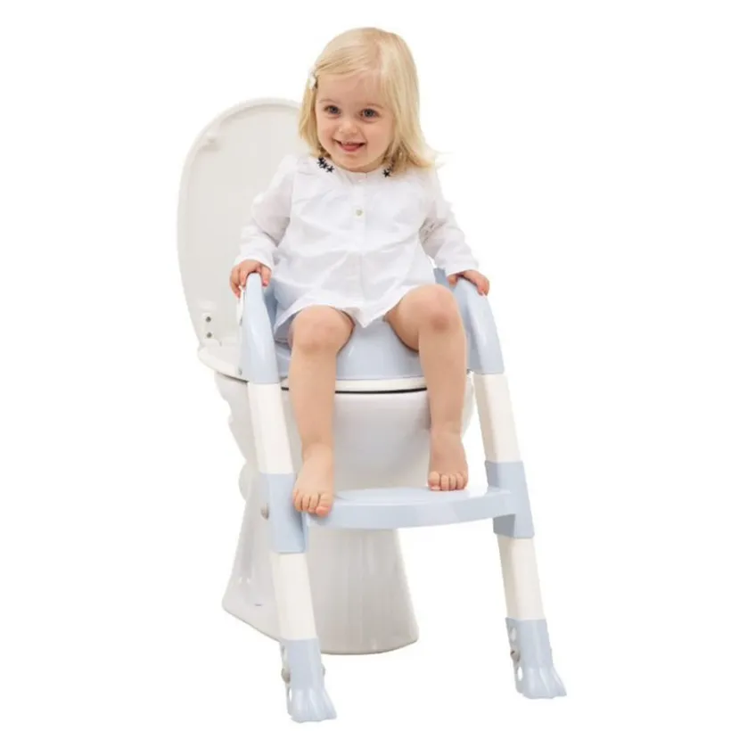 Réducteur de toilettes Kiddyloo - Fleur bleue/Blanc