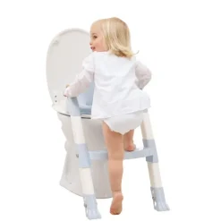 Réducteur de toilettes Kiddyloo - Fleur bleue/Blanc