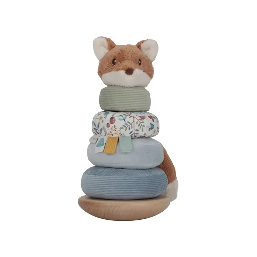 Renard à empiler doudou et bois