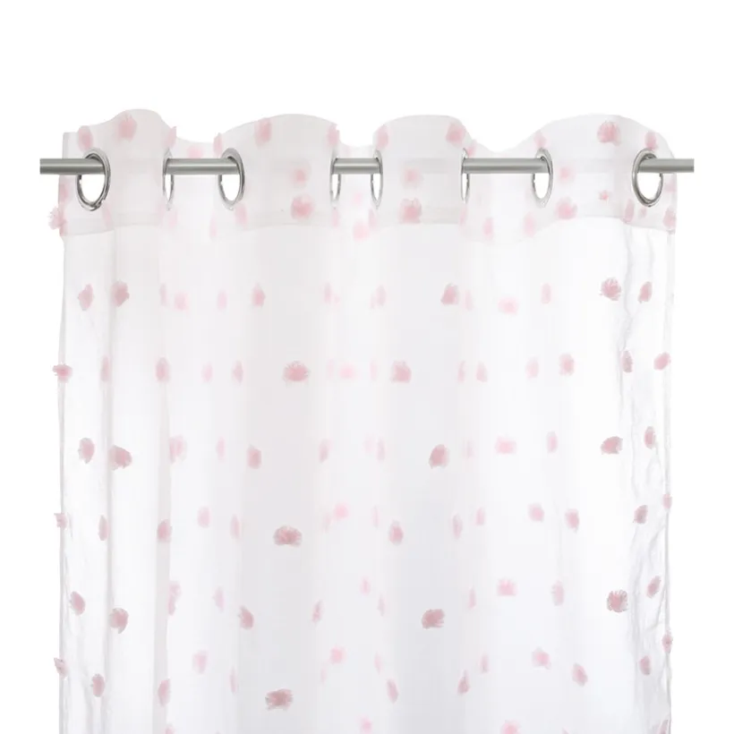 Rideau multi pompons - Rose