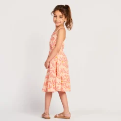Robe ajourée imprimé floral pour fille