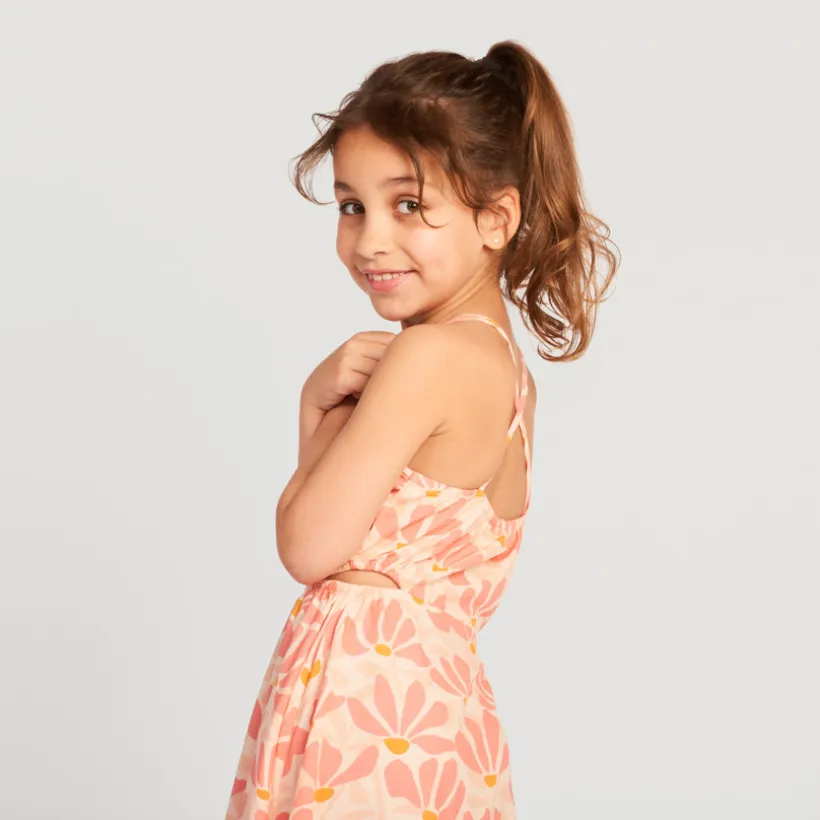 Robe ajourée imprimé floral pour fille