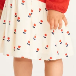 Robe bébé fille effet 2 en 1 imprimé tulipe