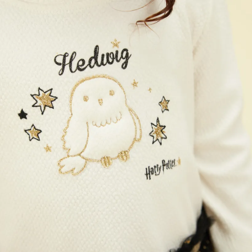 Robe bi-matière avec patch Harry Potter Warner pour bébé fille