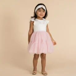 Robe bi-matière effet 2 en 1 avec ailes de papillon pour bébé fille