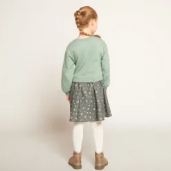 Robe bi-matière effet 2 en 1 fantaisie pour fille