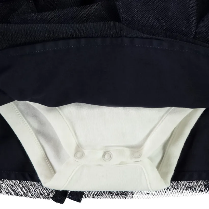 Robe body manches longues effet 2 en 1 bi-matière pour bébé fille
