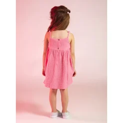 Robe à bretelles avec broderie florale pour bébé fille