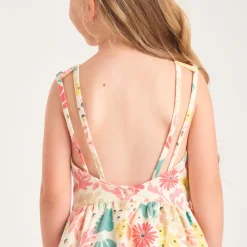 Robe à bretelles avec dos plongeant imprimé fantaisie pour fille