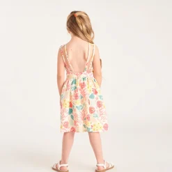 Robe à bretelles avec dos plongeant imprimé fantaisie pour fille