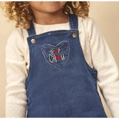 Robe à bretelles effet jean pour bébé fille