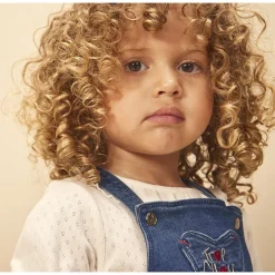 Robe à bretelles effet jean pour bébé fille