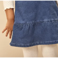 Robe à bretelles effet jean pour bébé fille
