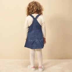Robe à bretelles effet jean pour bébé fille