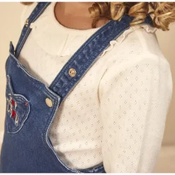 Robe à bretelles effet jean pour bébé fille