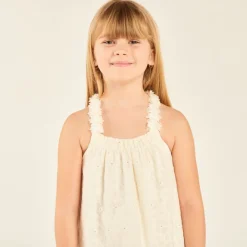 Robe à bretelles en broderie anglaise pour fille
