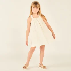Robe à bretelles en broderie anglaise pour fille