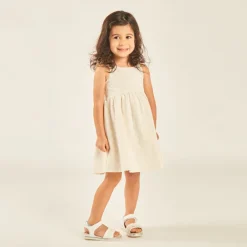 Robe à bretelles en broderie anglaise avec dos ajouré pour bébé fille
