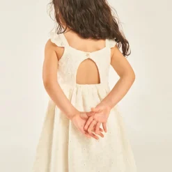 Robe à bretelles en broderie anglaise avec dos ajouré pour bébé fille