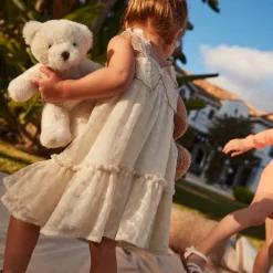Robe à bretelles en tulle brodée ailes de papillon dans le dos pour bébé fille