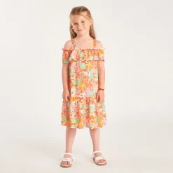 Robe à bretelles imprimée fantaisie pour fille