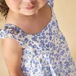 Robe à bretelles volantées et imprimé fleuri pour bébé fille