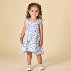 Robe à bretelles volantées et imprimé fleuri pour bébé fille