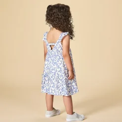 Robe à bretelles volantées et imprimé fleuri pour bébé fille