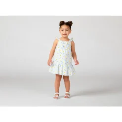 Robe à bretelles volantées imprimé marguerites pour bébé fille