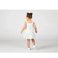 Robe à bretelles volantées imprimé marguerites pour bébé fille