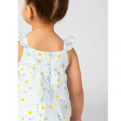 Robe à bretelles volantées imprimé marguerites pour bébé fille