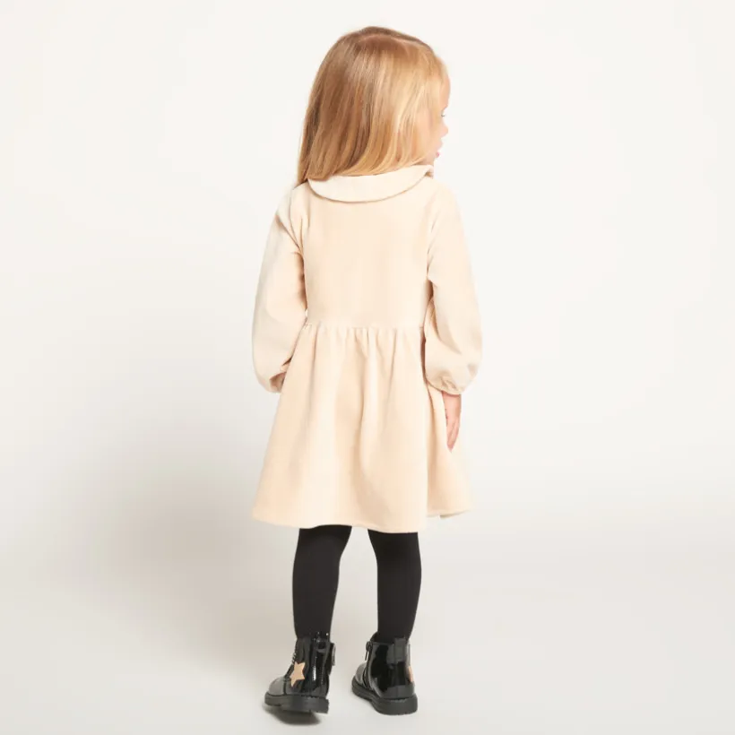 Robe brodée en velours côtelé pour bébé fille