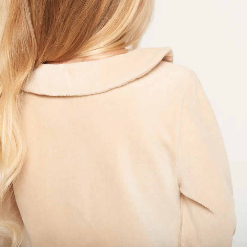 Robe brodée en velours côtelé pour bébé fille