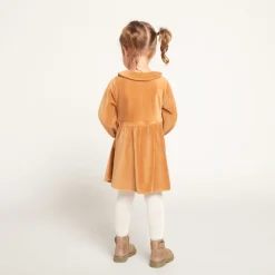 Robe brodée en velours côtelé pour bébé fille