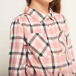 Robe chemise ceinturée à carreaux pour fille