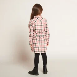 Robe chemise ceinturée à carreaux pour fille